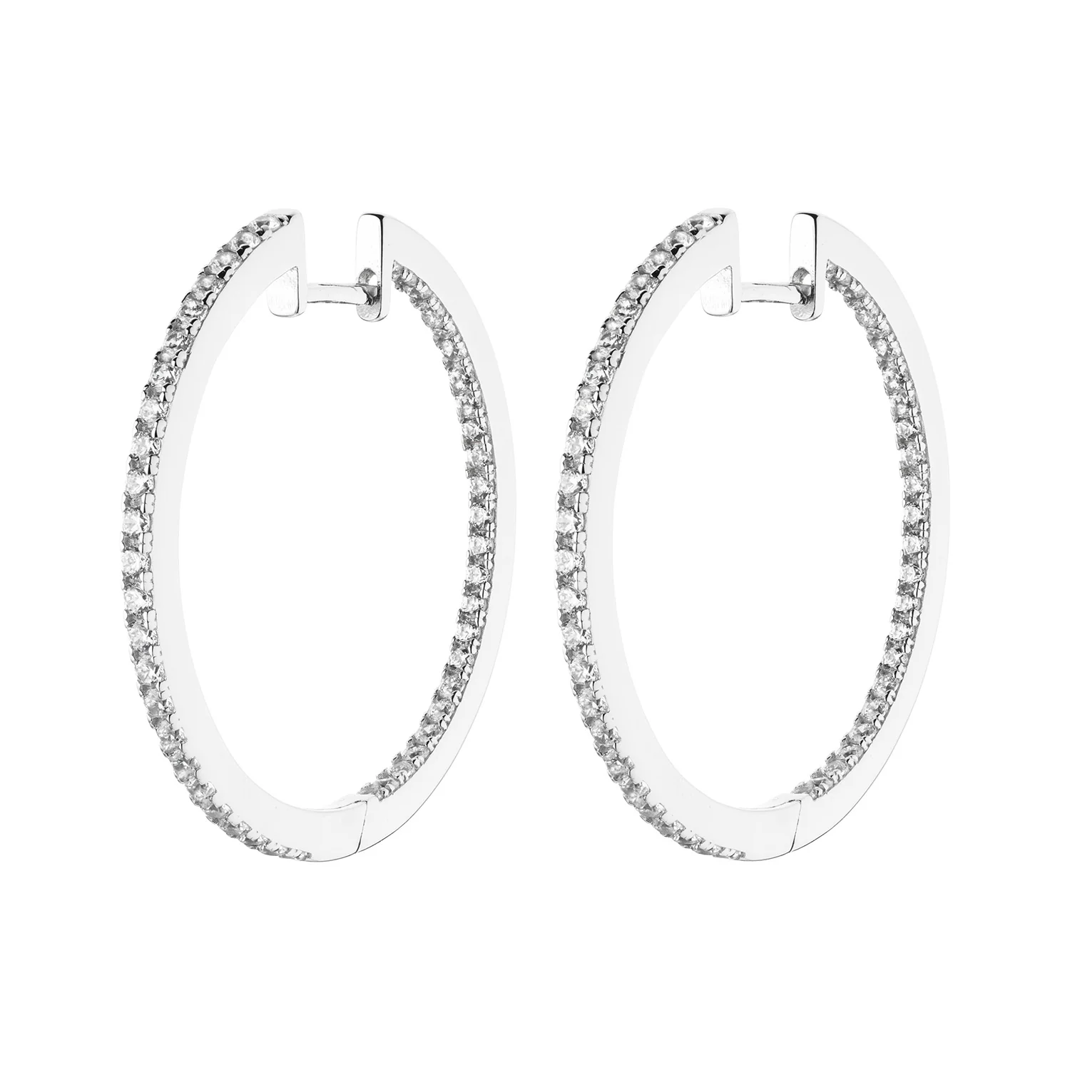 Vibholm SØLV - Creoler m. zirkonia, 31,6 mm - Sølv