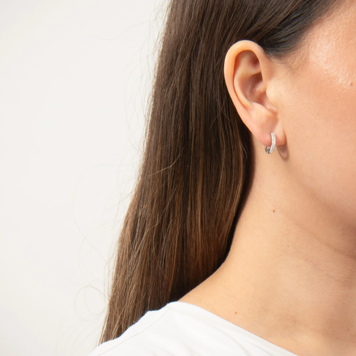 Vibholm SØLV - Creoler med zirkonia, 13,5 mm - Sølv - Image 2