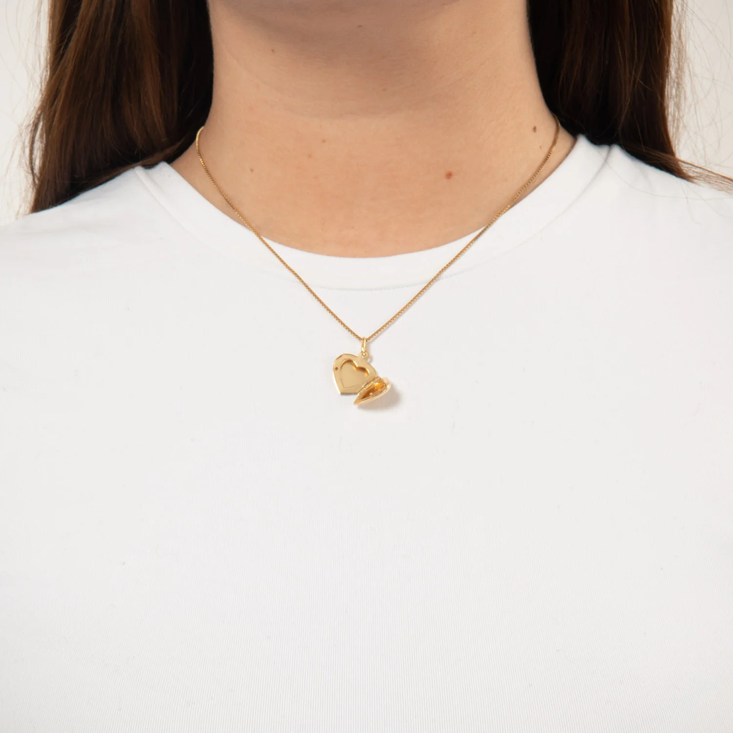 Vibholm Sølv - Hjerte Medaljon, 15mm - Forgyldt sølv - Image 3