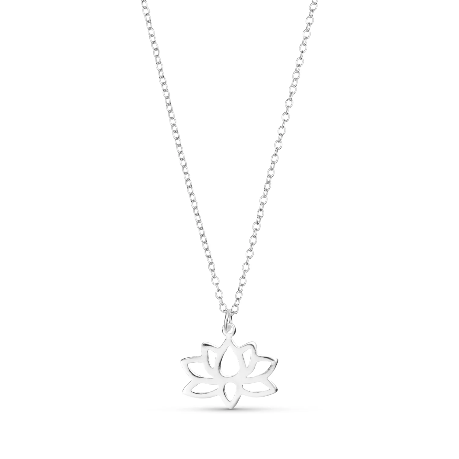 Vibholm SØLV - Lotus blomst halskæde, 42 cm - Sølv