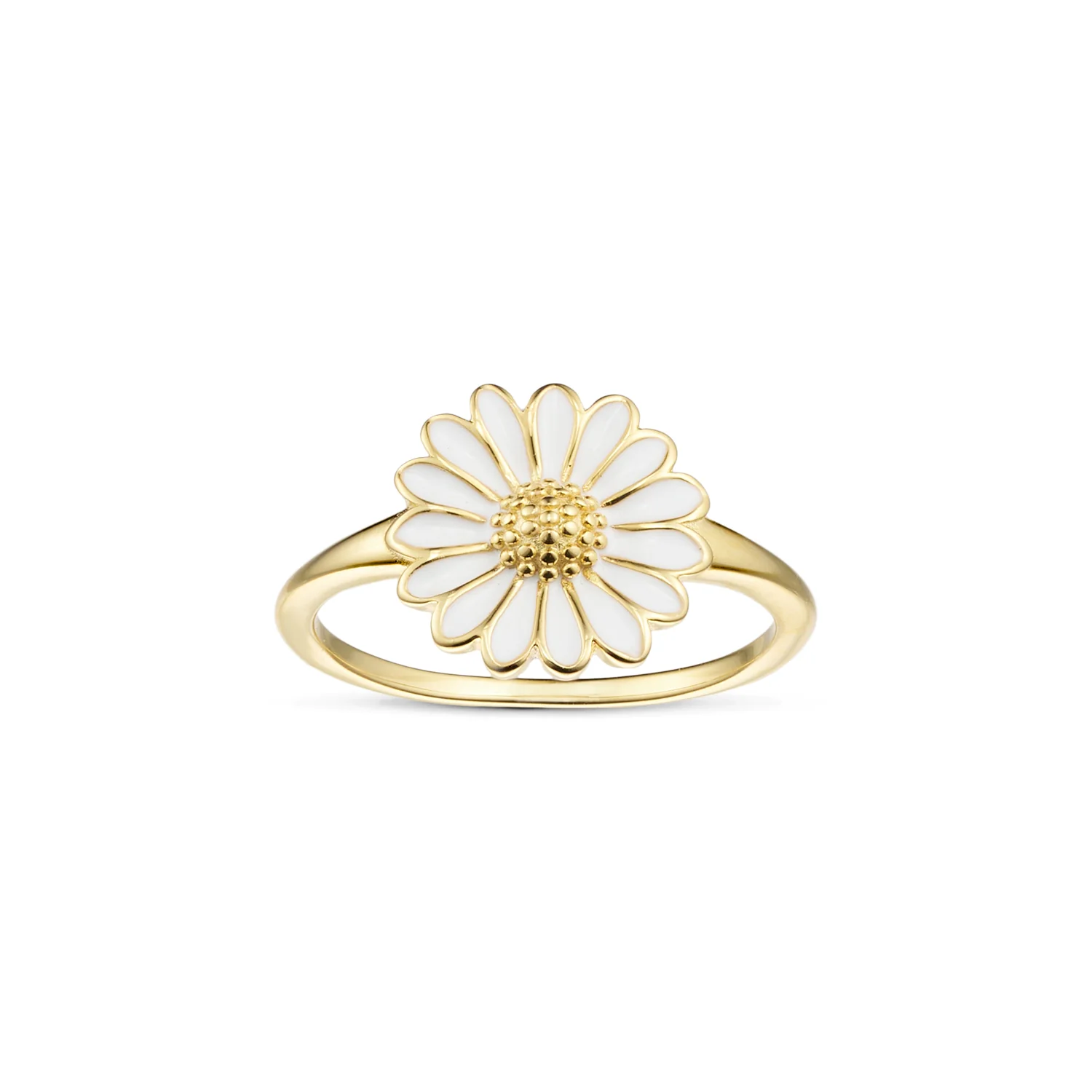 Vibholm SØLV - Marguerit ring, 12 mm - Forgyldt sølv