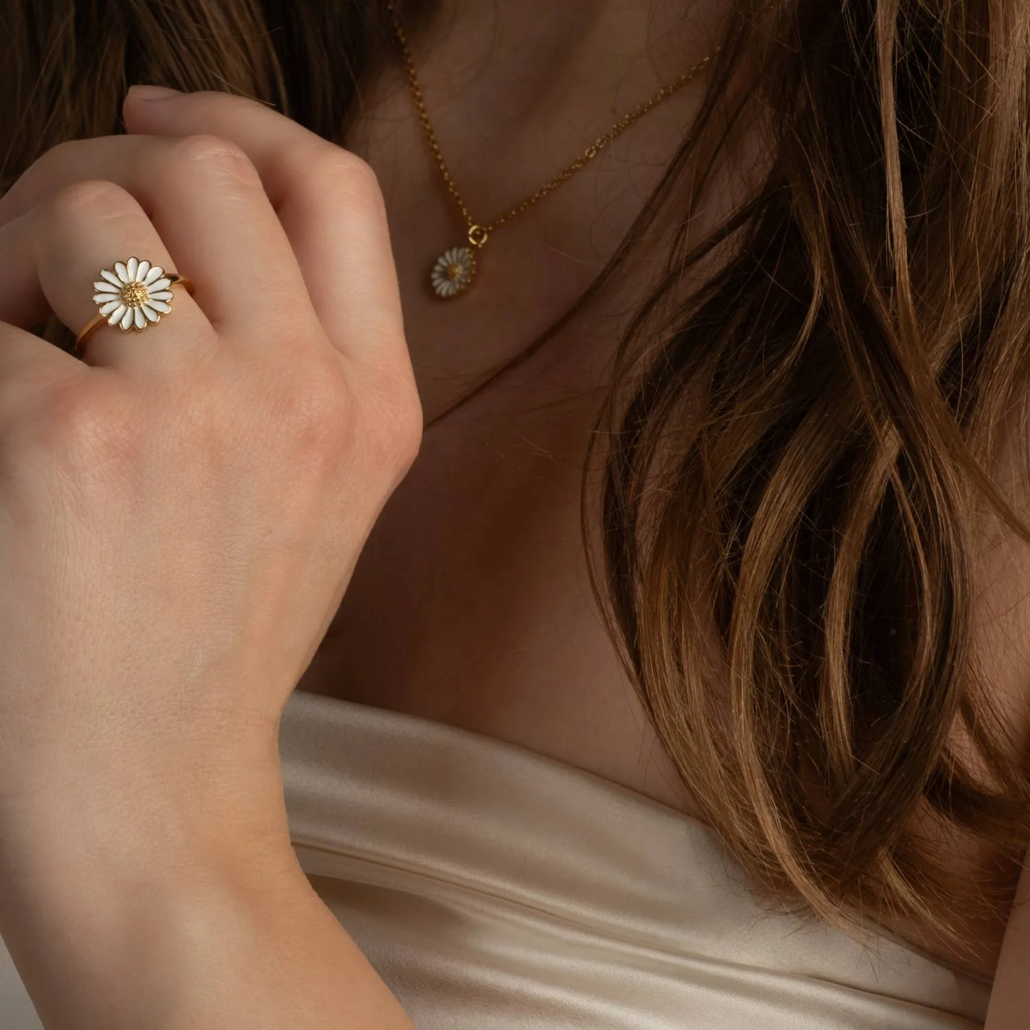 Vibholm SØLV - Marguerit ring, 12 mm - Forgyldt sølv - Image 8