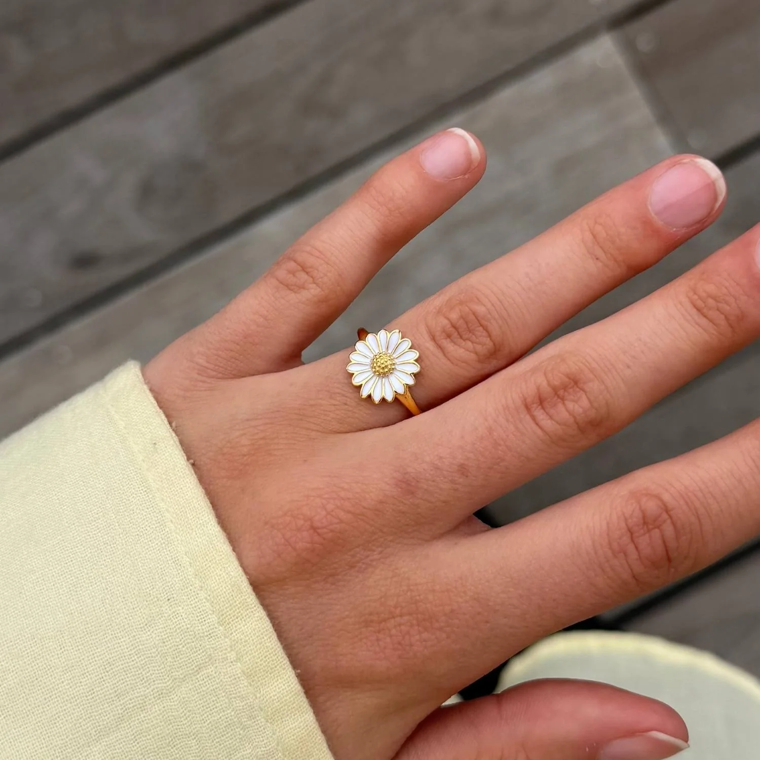 Vibholm SØLV - Marguerit ring, 12 mm - Forgyldt sølv - Image 9