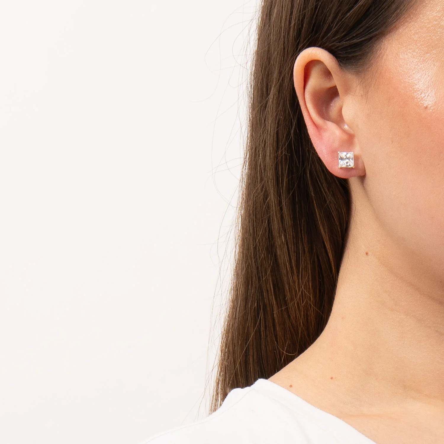 Vibholm SØLV - Ørestikker m. zirkonia, 7x7 mm - Sølv - Image 2