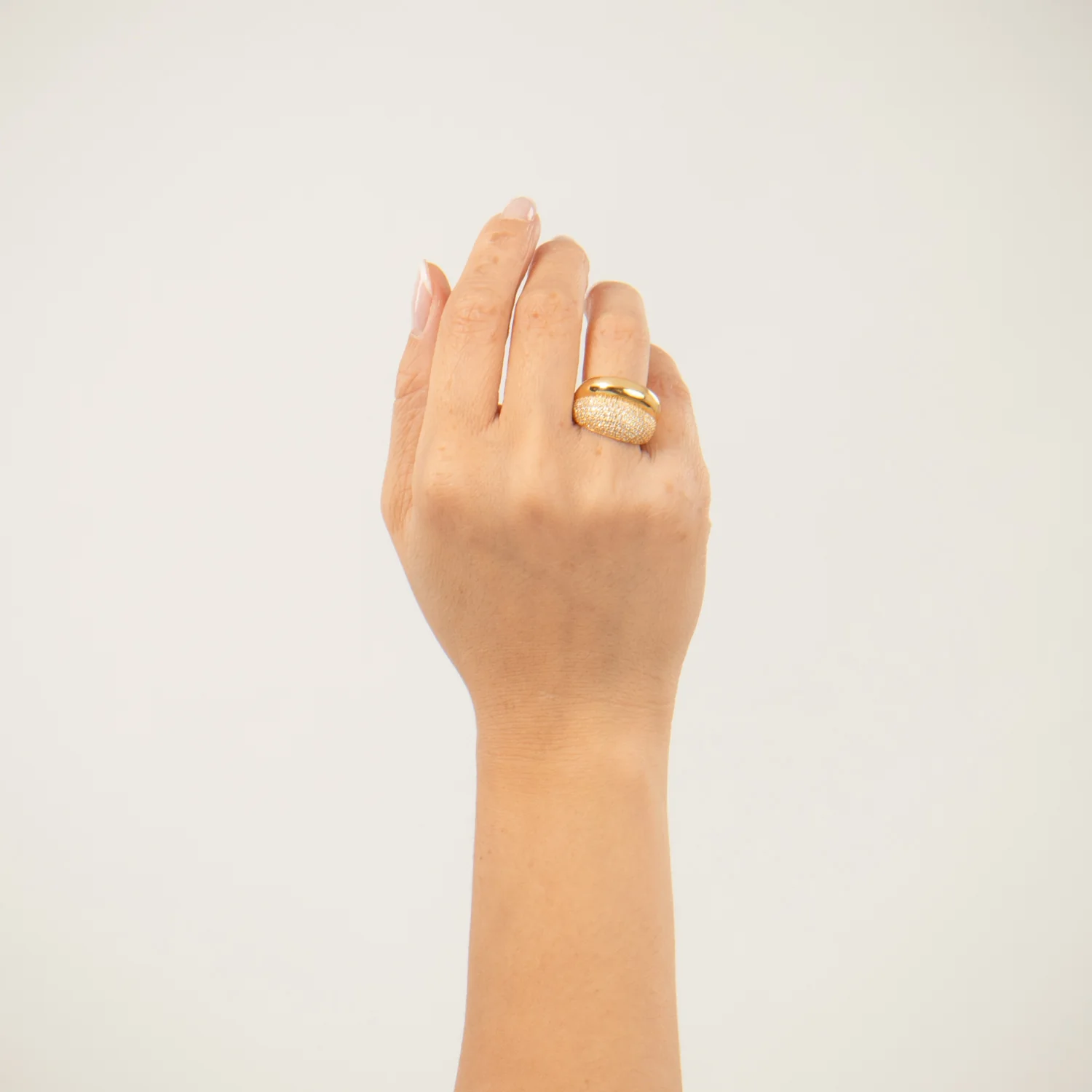 Vibholm SØLV - Ring med zirkonia/blank - Forgyldt - Image 2