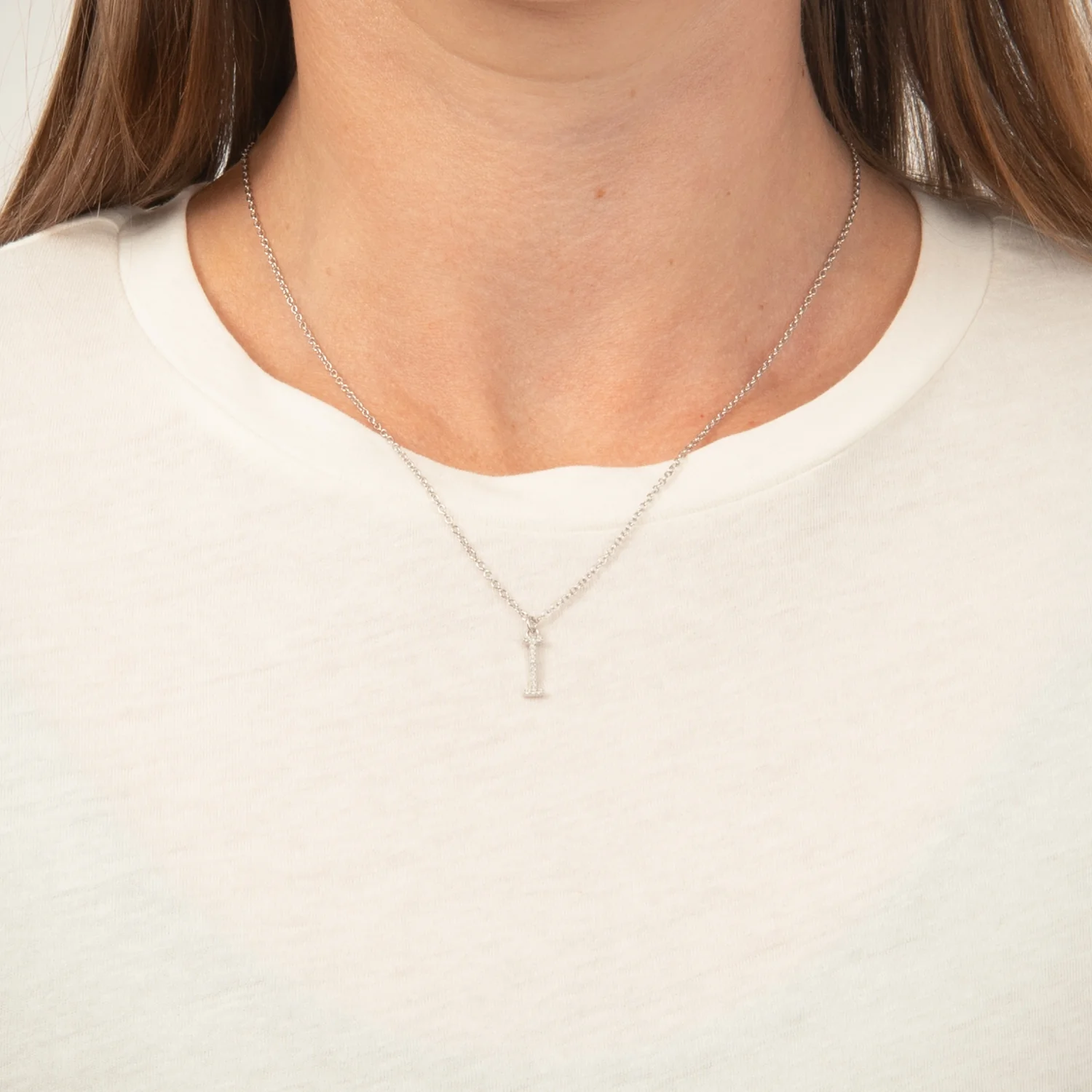 View Jewellery - Bogstavshalskæde, I - Rhodineret sølv - Image 2