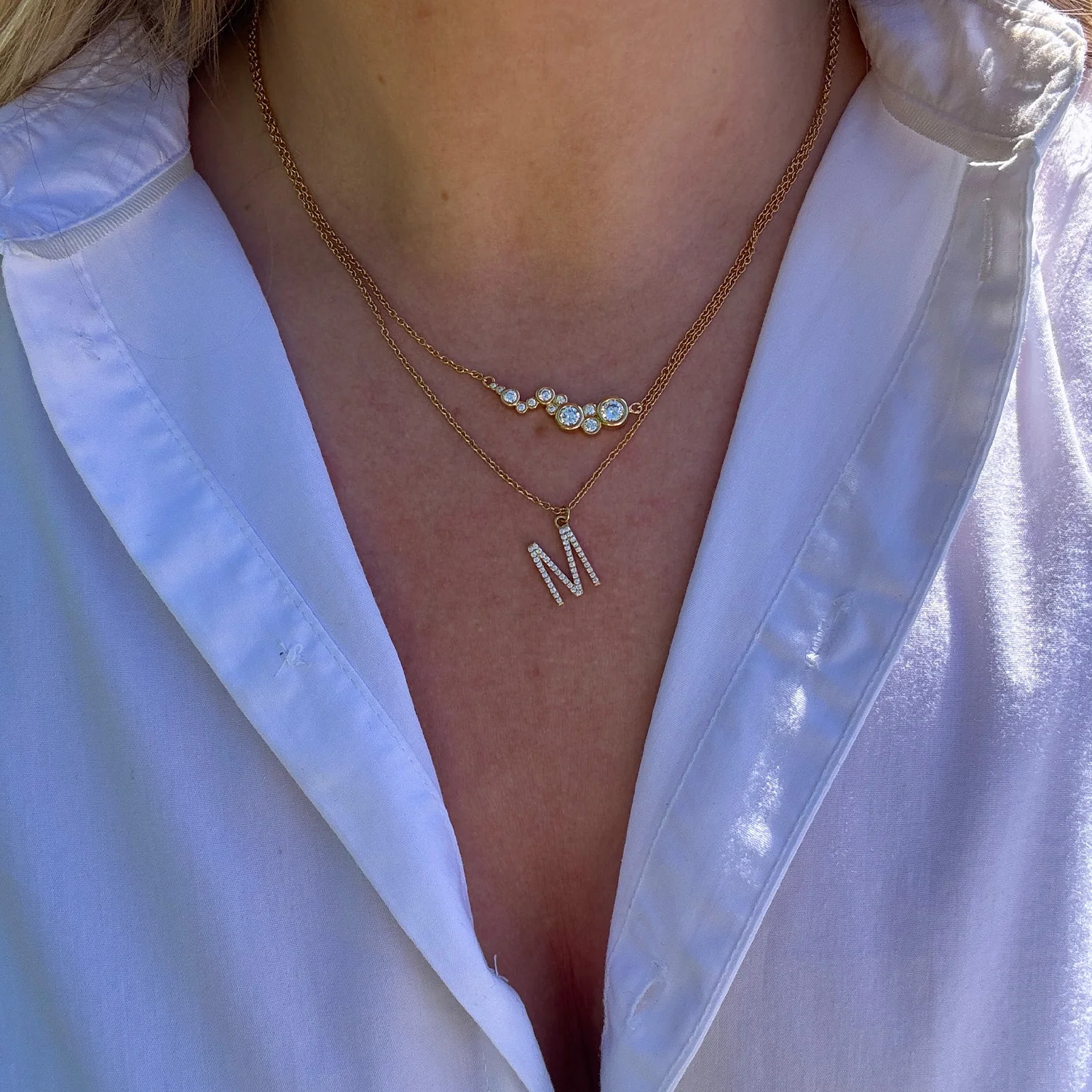 View Jewellery - Bogstavshalskæde, I - Rhodineret sølv - Image 3
