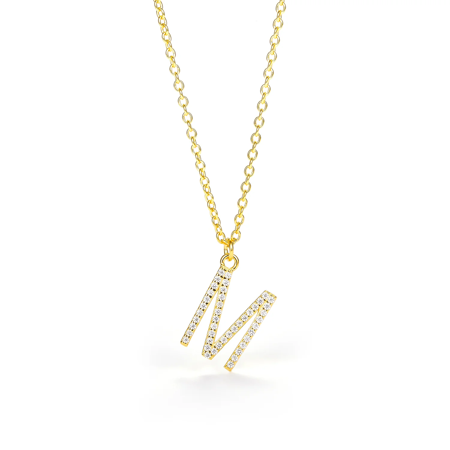 View Jewellery - Bogstavshalskæde, M - Forgyldt sølv