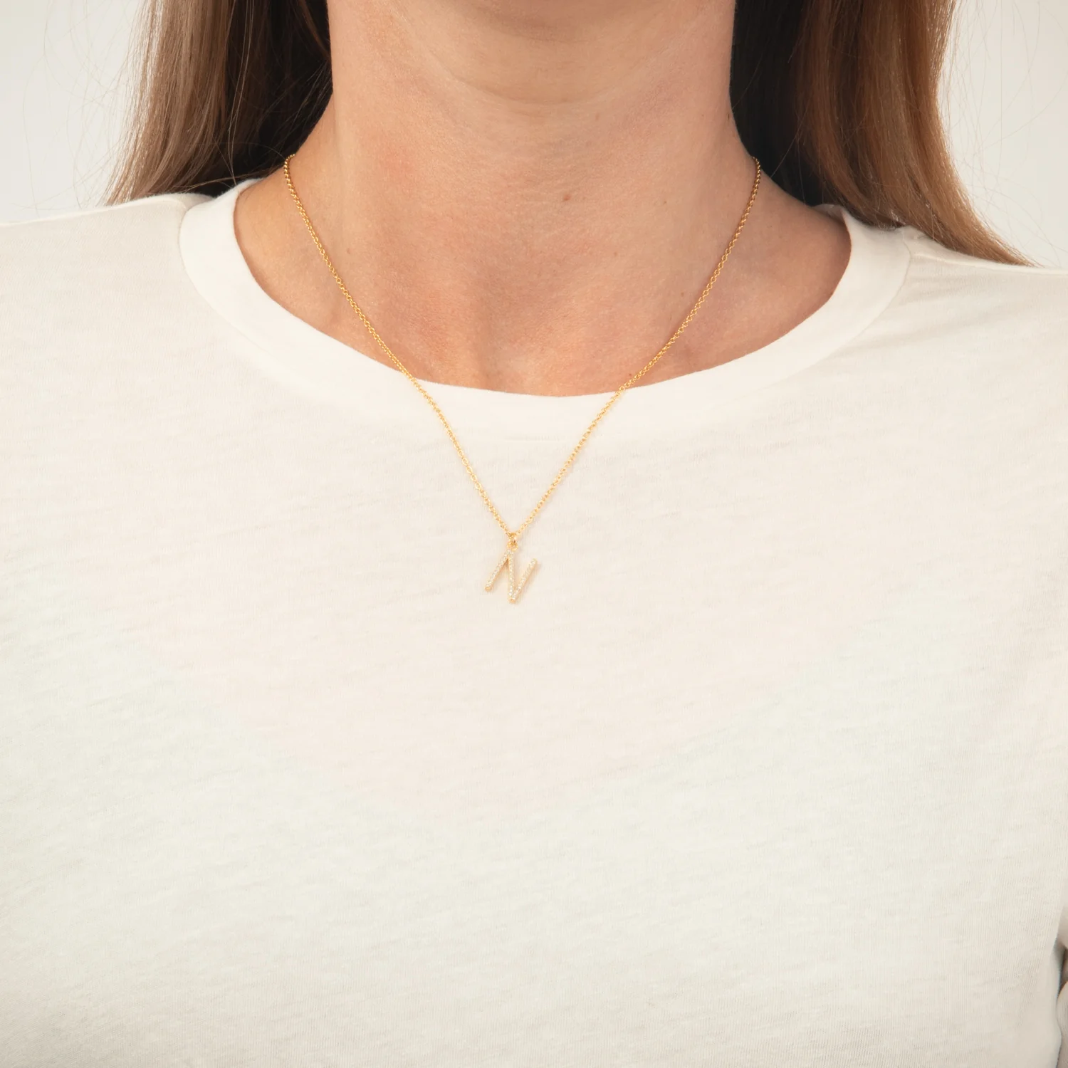 View Jewellery - Bogstavshalskæde, N - Forgyldt sølv - Image 2