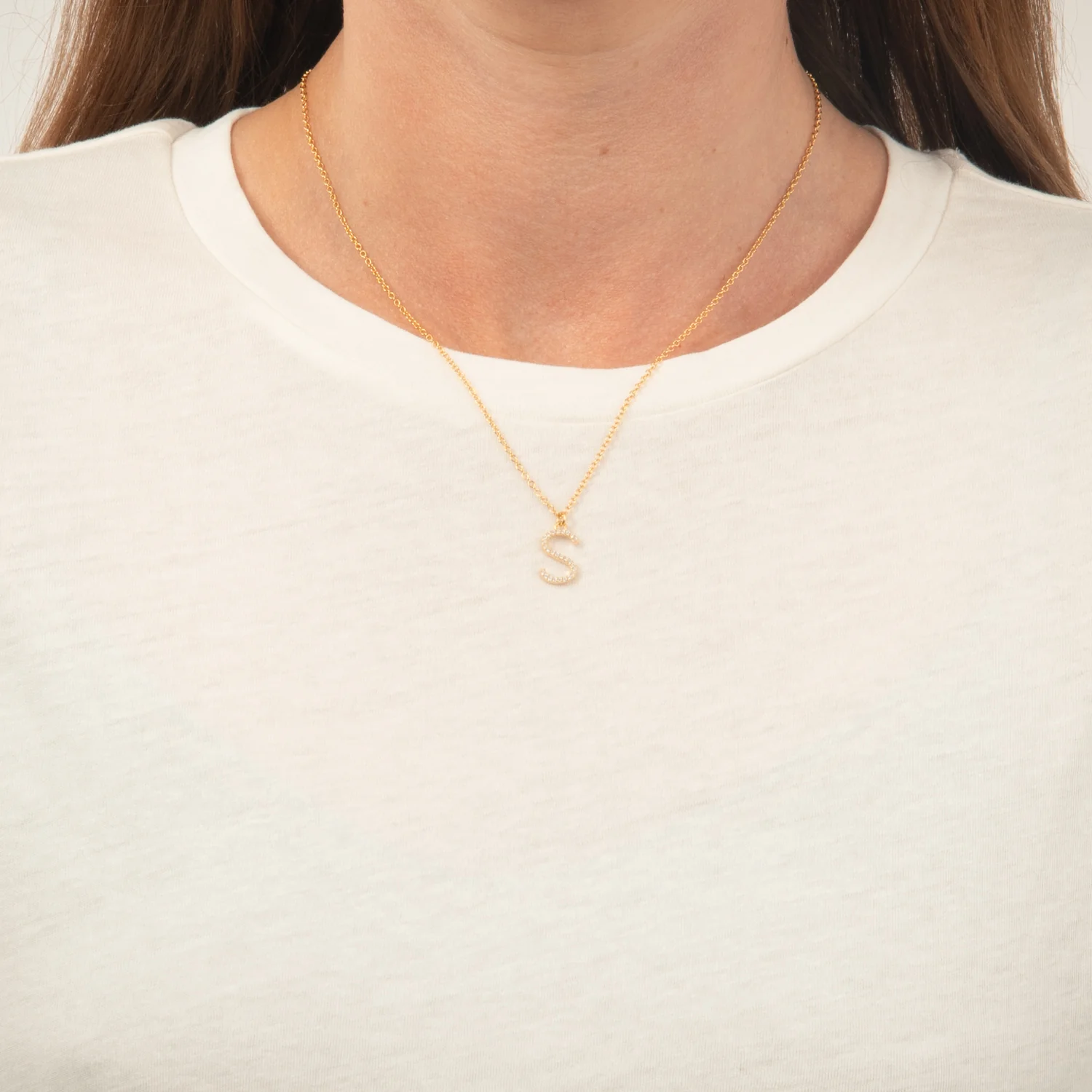 View Jewellery - Bogstavshalskæde, S - Forgyldt sølv - Image 2