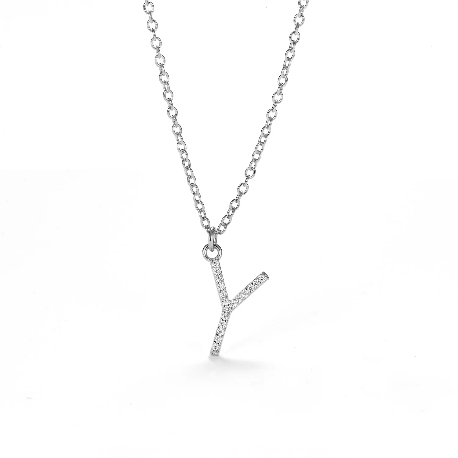 View Jewellery - Bogstavshalskæde, Y - Rhodineret sølv
