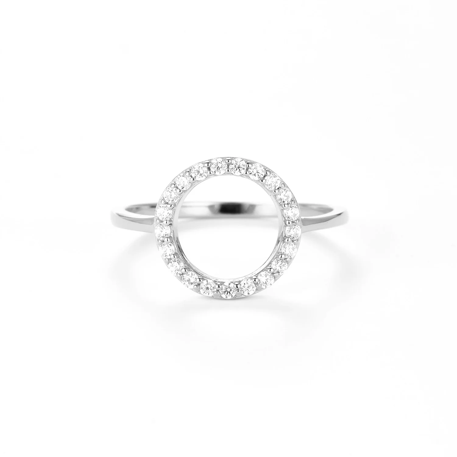 View Jewellery - Circle ring, zirkonia - Rhodineret sølv