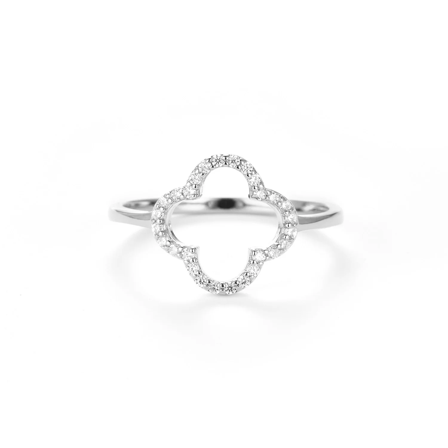 View Jewellery - Clover ring, zirkonia - Rhodineret sølv