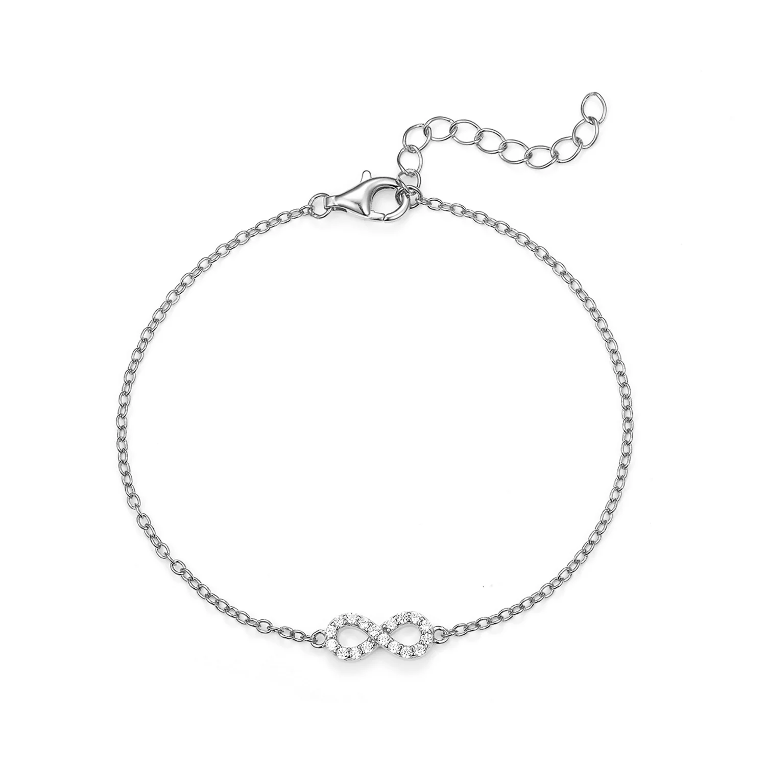 View Jewellery - Eternity armbånd m. zirkonia, 16+3 cm - Rhodineret sølv