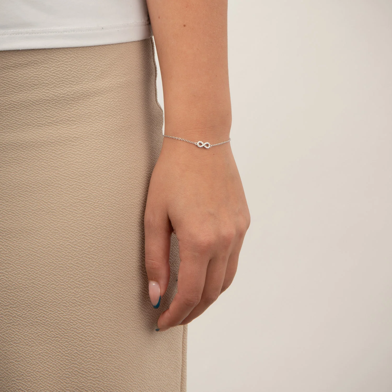 View Jewellery - Eternity armbånd m. zirkonia, 16+3 cm - Rhodineret sølv - Image 2