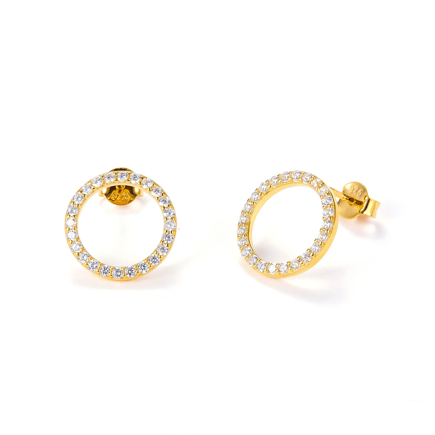 View Jewellery - Grande Circle ørestikker, zirkonia - Forgyldt sølv