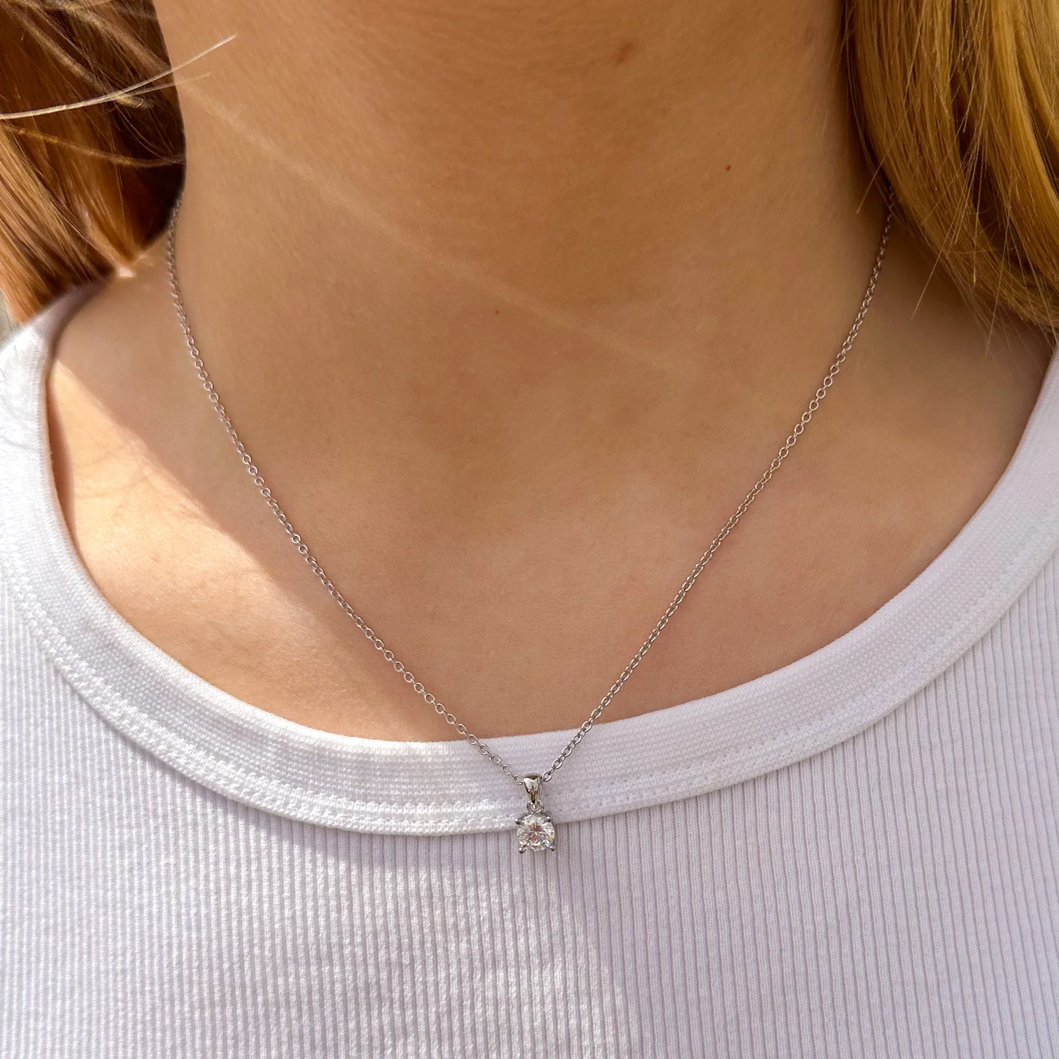 View Jewellery - Lady halskæde m. zirkonia, 42+3cm - Sølv - Image 3