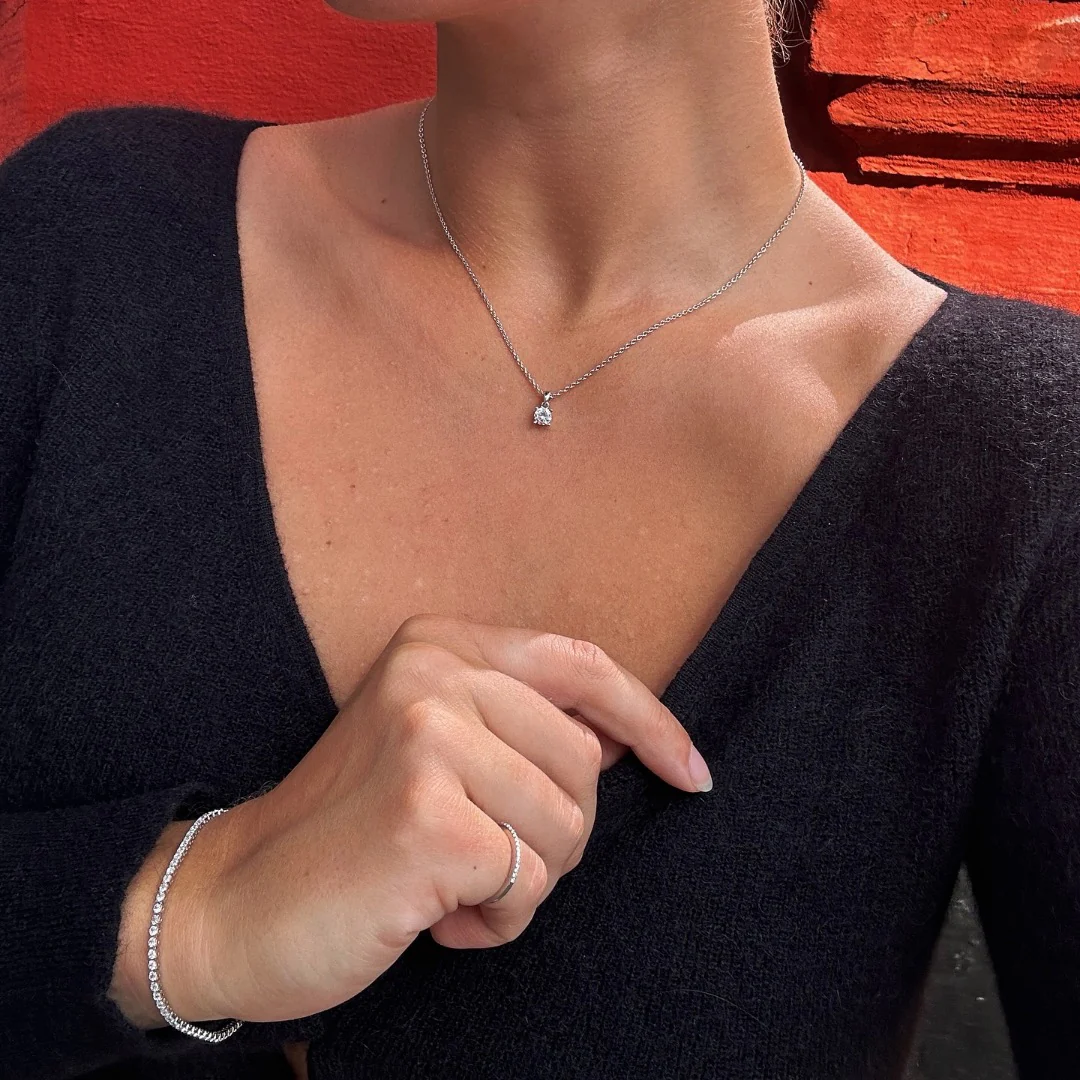 View Jewellery - Lady halskæde m. zirkonia, 42+3cm - Sølv - Image 4