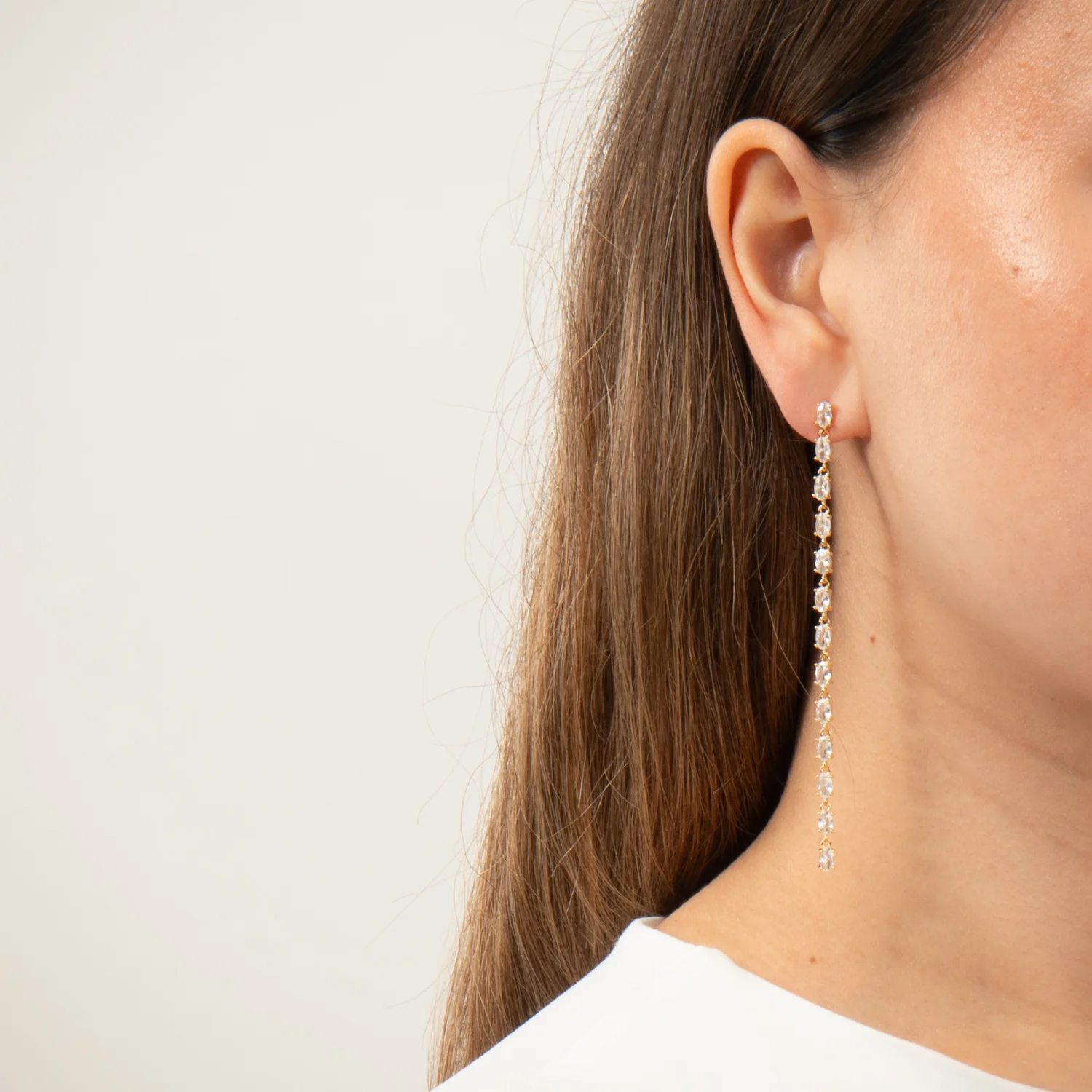 View Jewellery - Madonna øreringe, zirkonia - Forgyldt sølv - Image 2