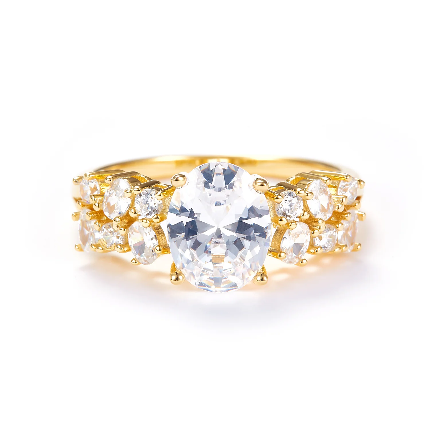 View Jewellery - Madonna ring, zirkonia - Forgyldt sølv