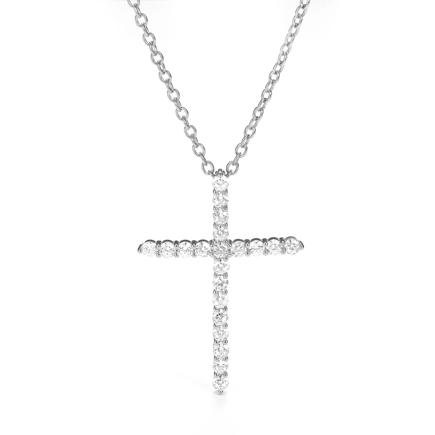 View Jewellery - Maria halskæde m. zirkonia, 42+3 cm - Rhodineret sølv