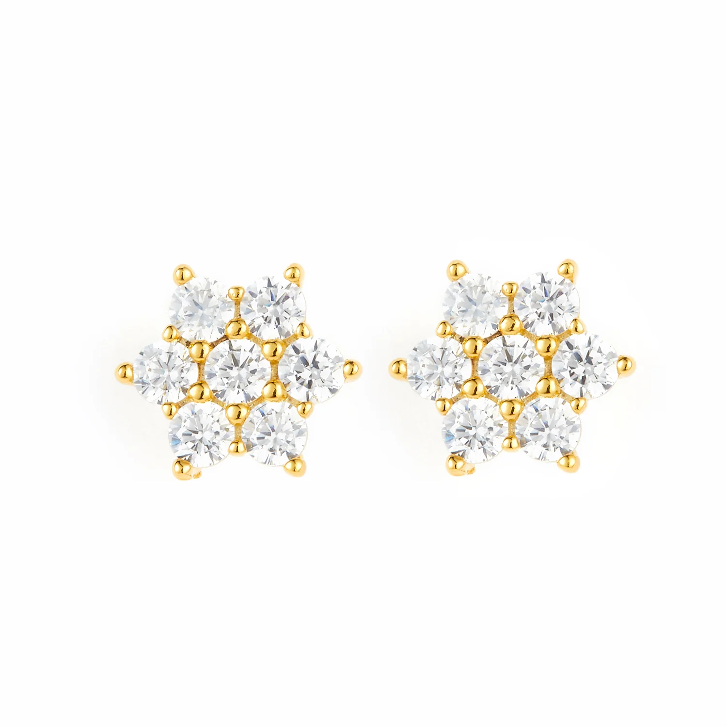 View Jewellery - Medium Flower ørestikker - Forgyldt sølv