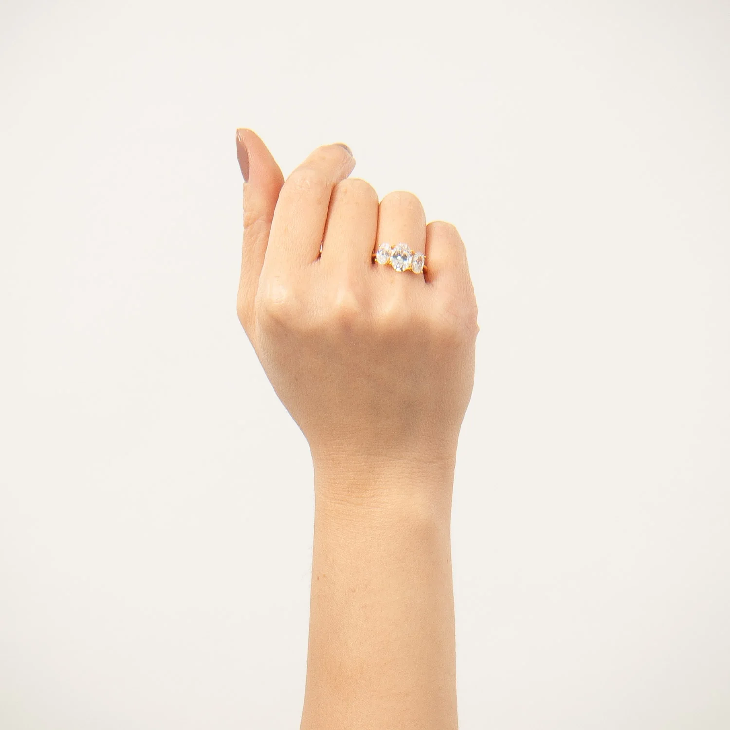 View Jewellery - Nadine Oval ring m. zirkonia - Forgyldt sølv - Image 2