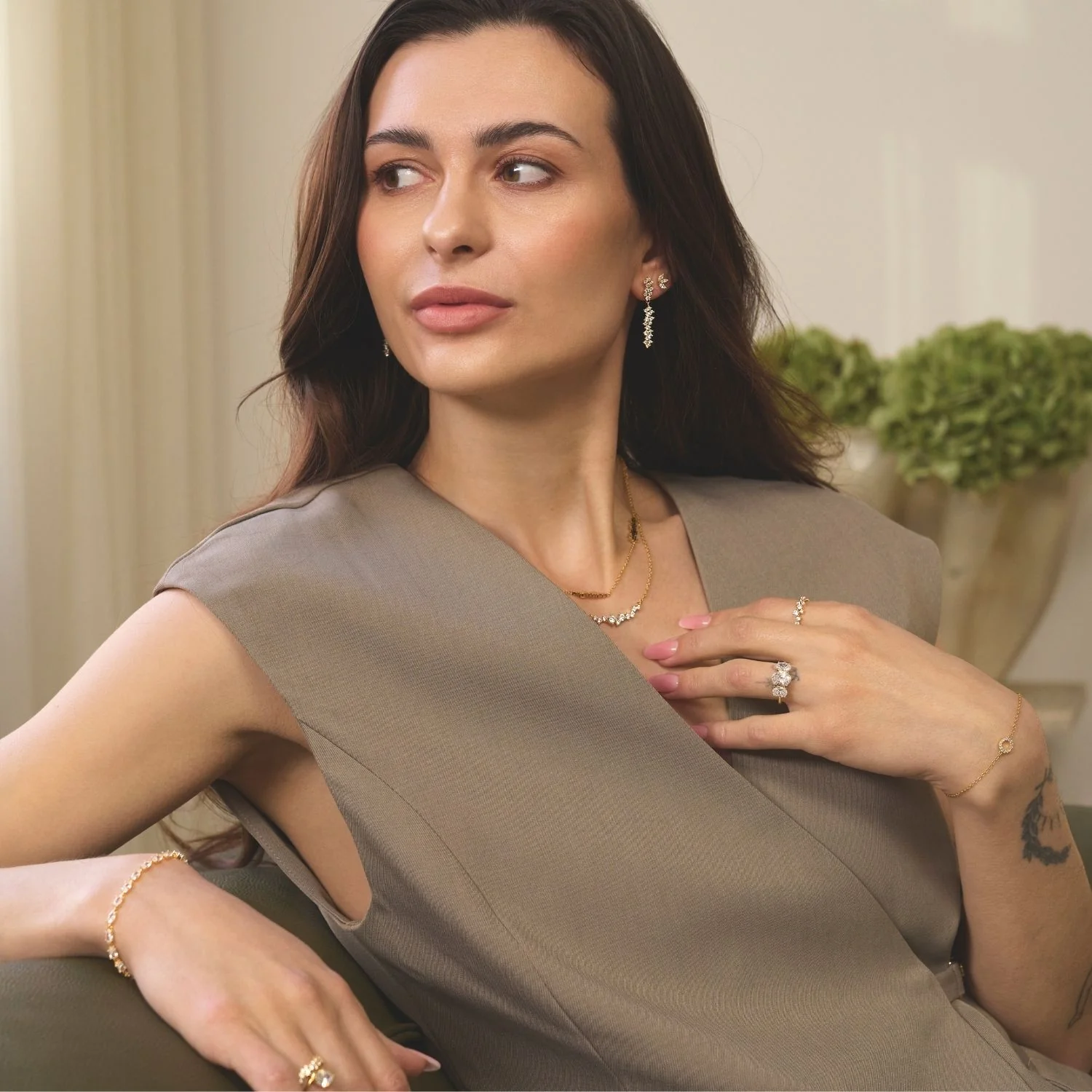 View Jewellery - Nadine Oval ring m. zirkonia - Forgyldt sølv - Image 3