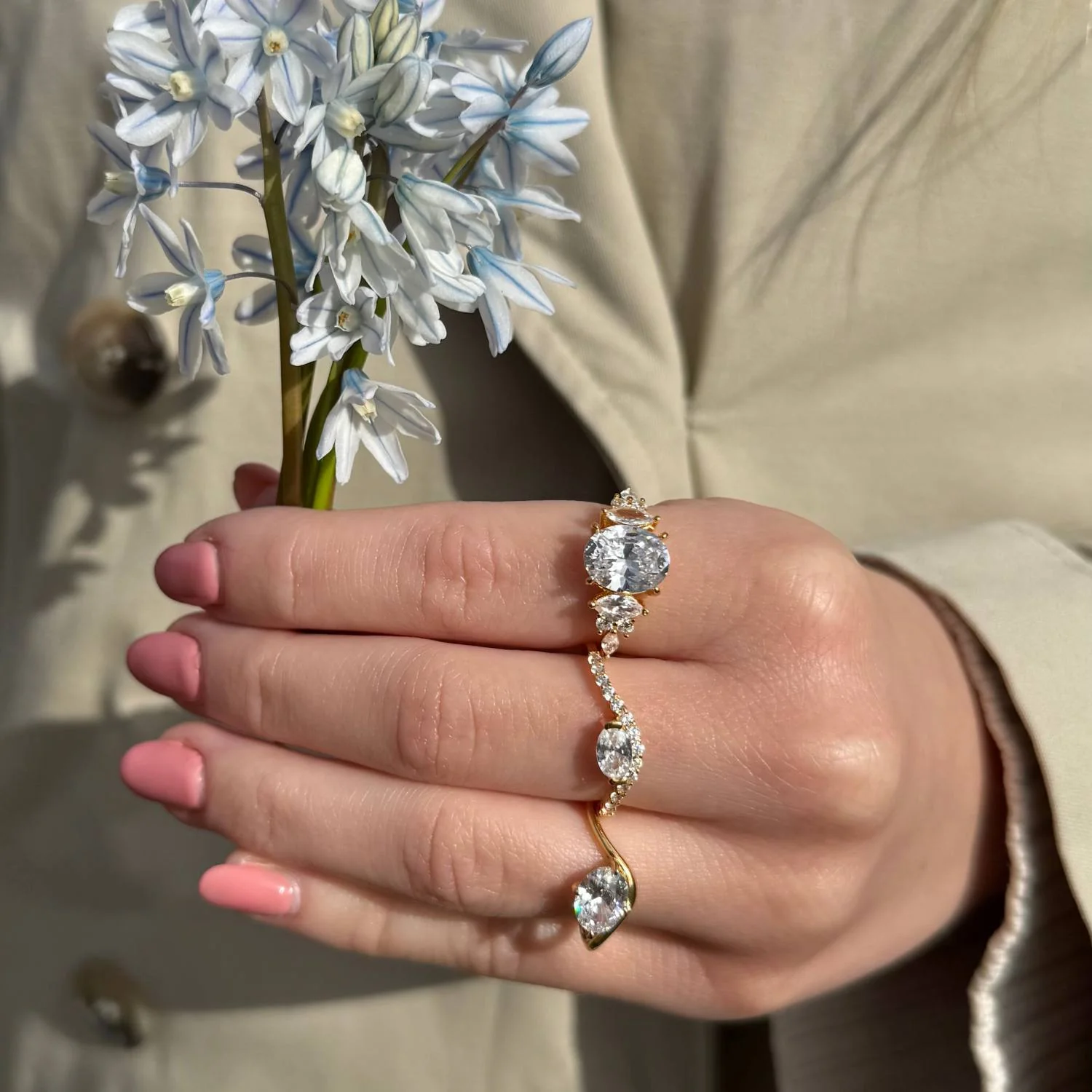 View Jewellery - Nadira ring m. zirkonia - Forgyldt sølv - Image 3