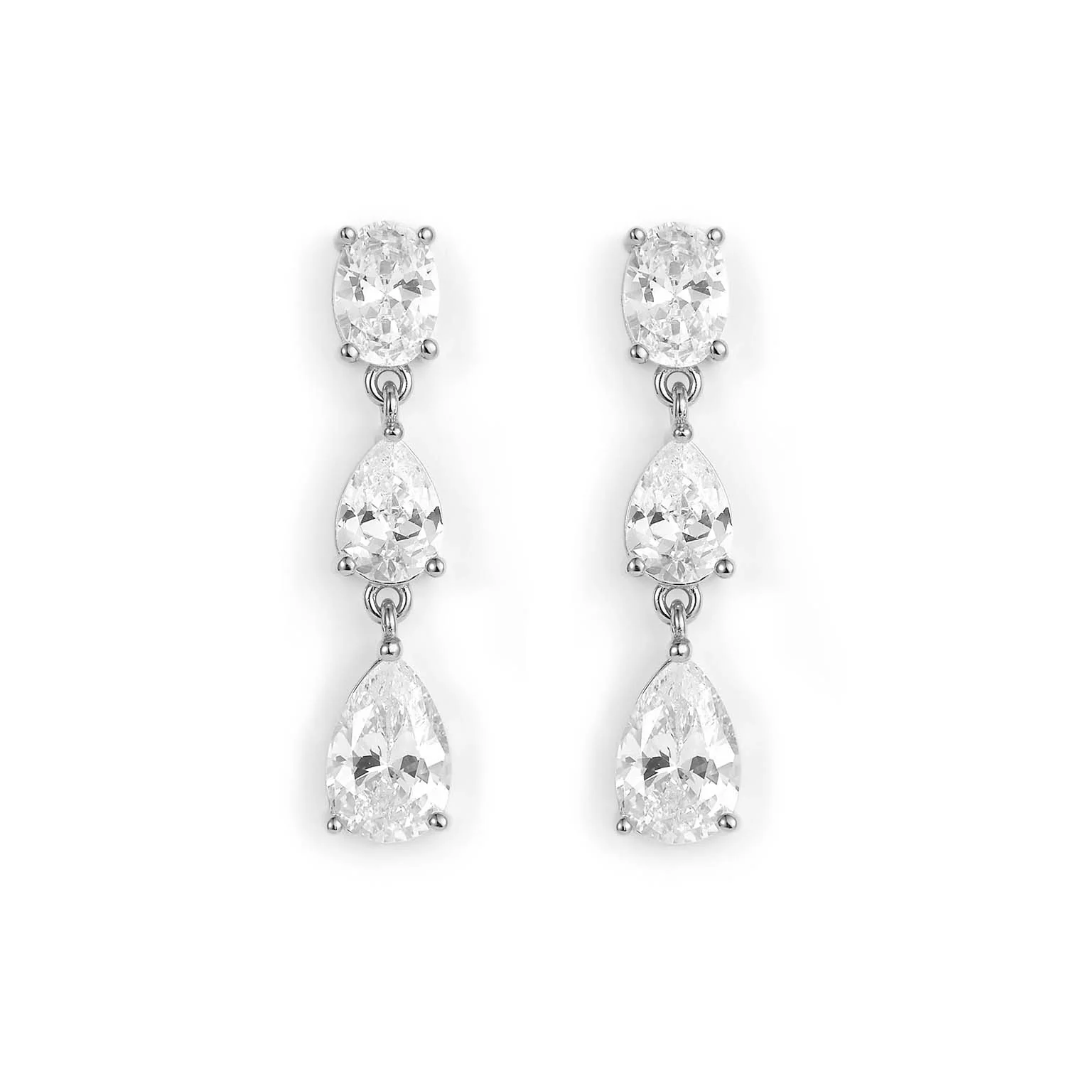 View Jewellery - Nadja øreringe m. zirkonia - Rhodineret sølv