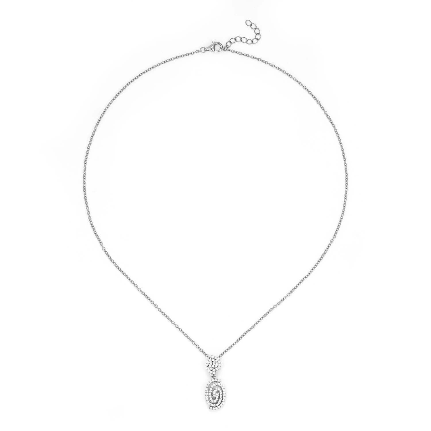 View Jewellery - Naomi halskæde m. zirkonia, 42+3 cm - Rhodineret sølv