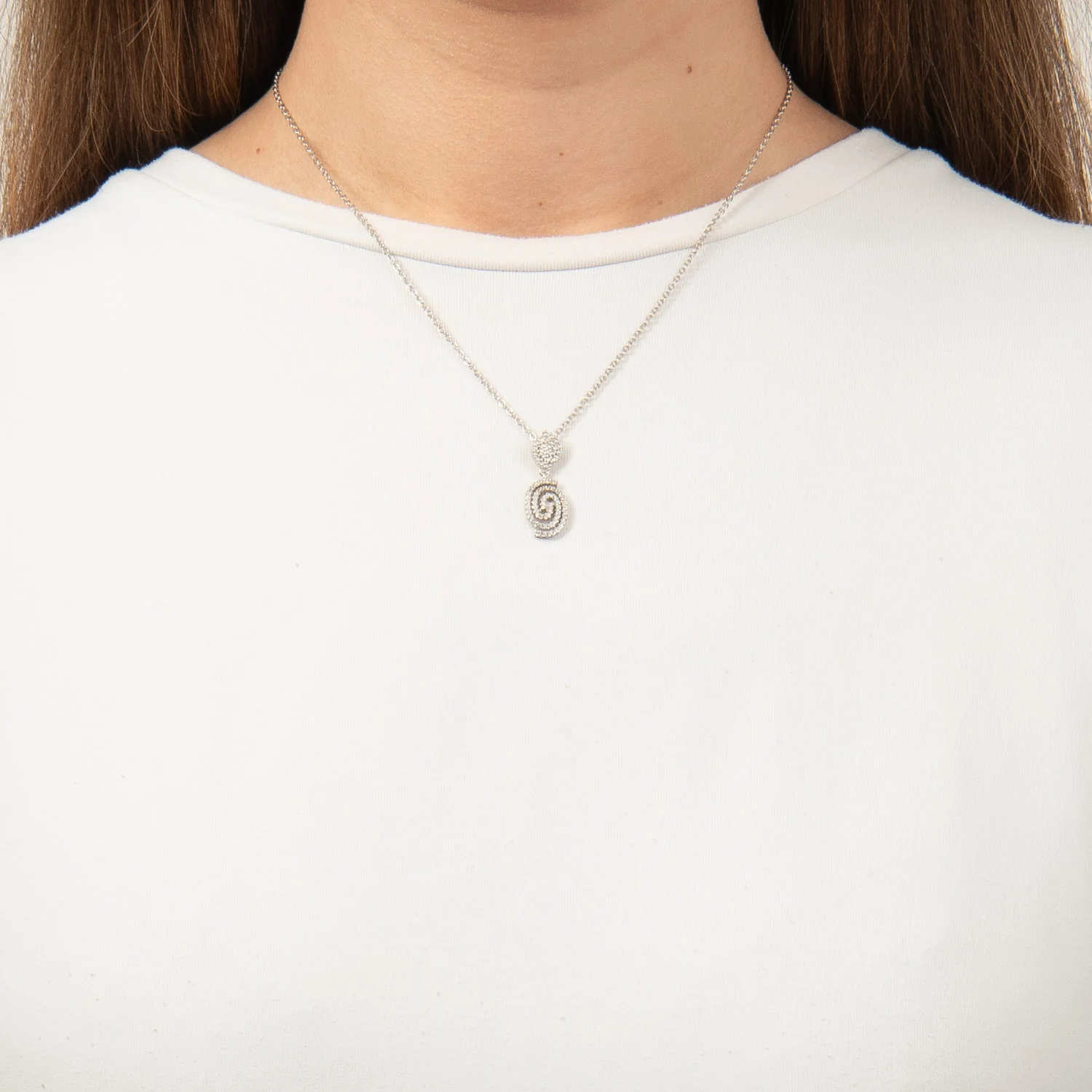 View Jewellery - Naomi halskæde m. zirkonia, 42+3 cm - Rhodineret sølv - Image 2