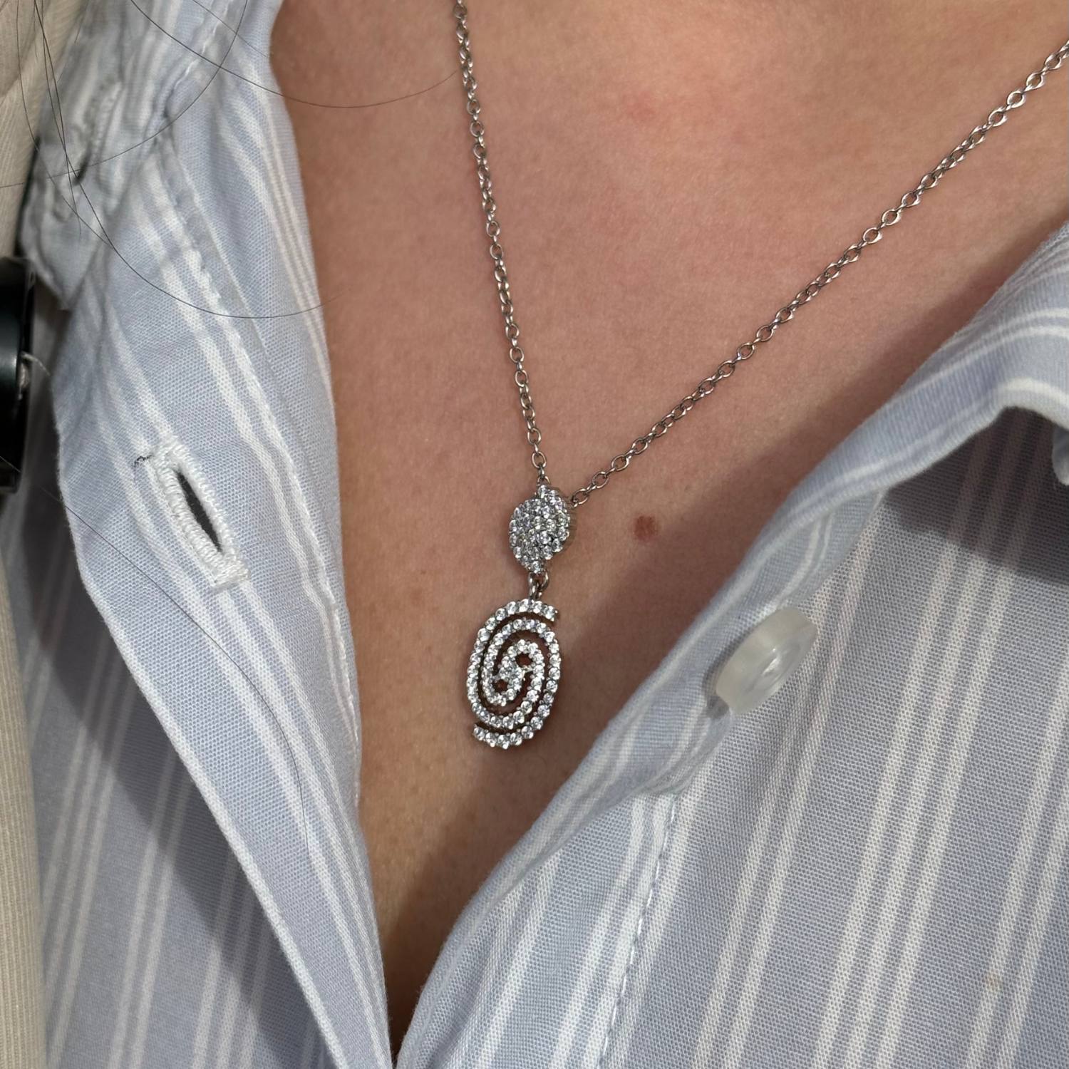 View Jewellery - Naomi halskæde m. zirkonia, 42+3 cm - Rhodineret sølv - Image 3