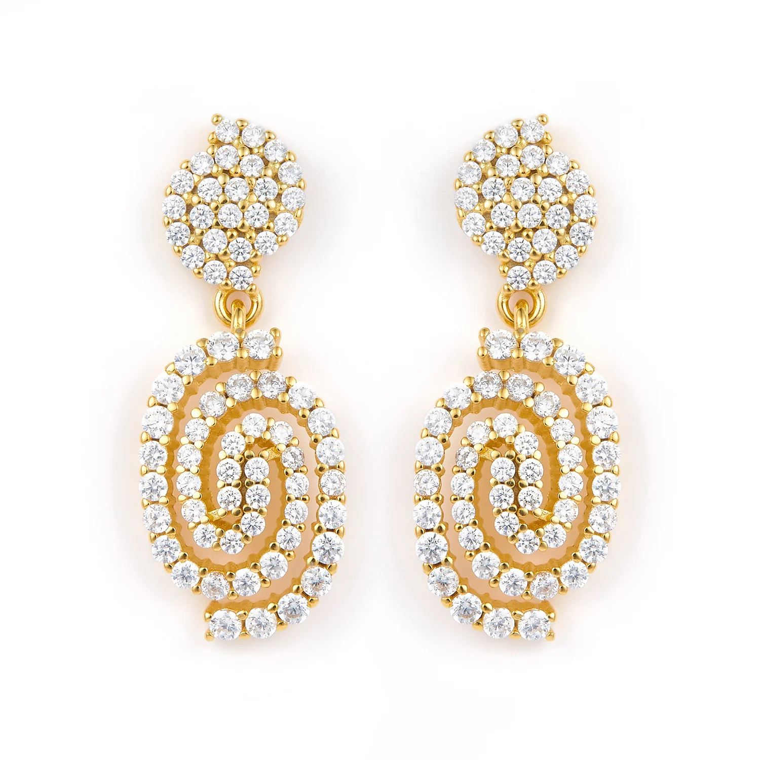 View Jewellery - Naomi øreringe m. zirkonia - Forgyldt sølv