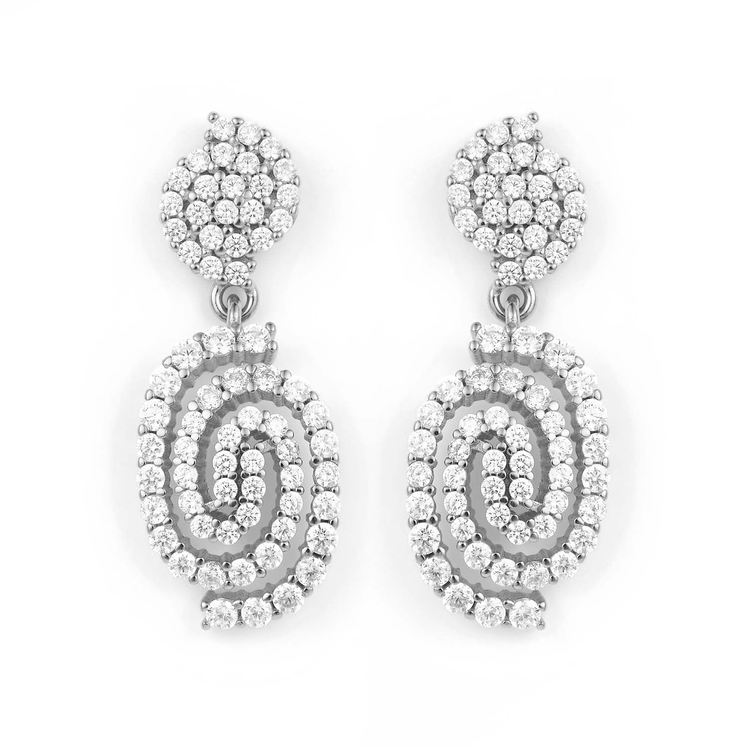 View Jewellery - Naomi øreringe m. zirkonia - Rhodineret sølv