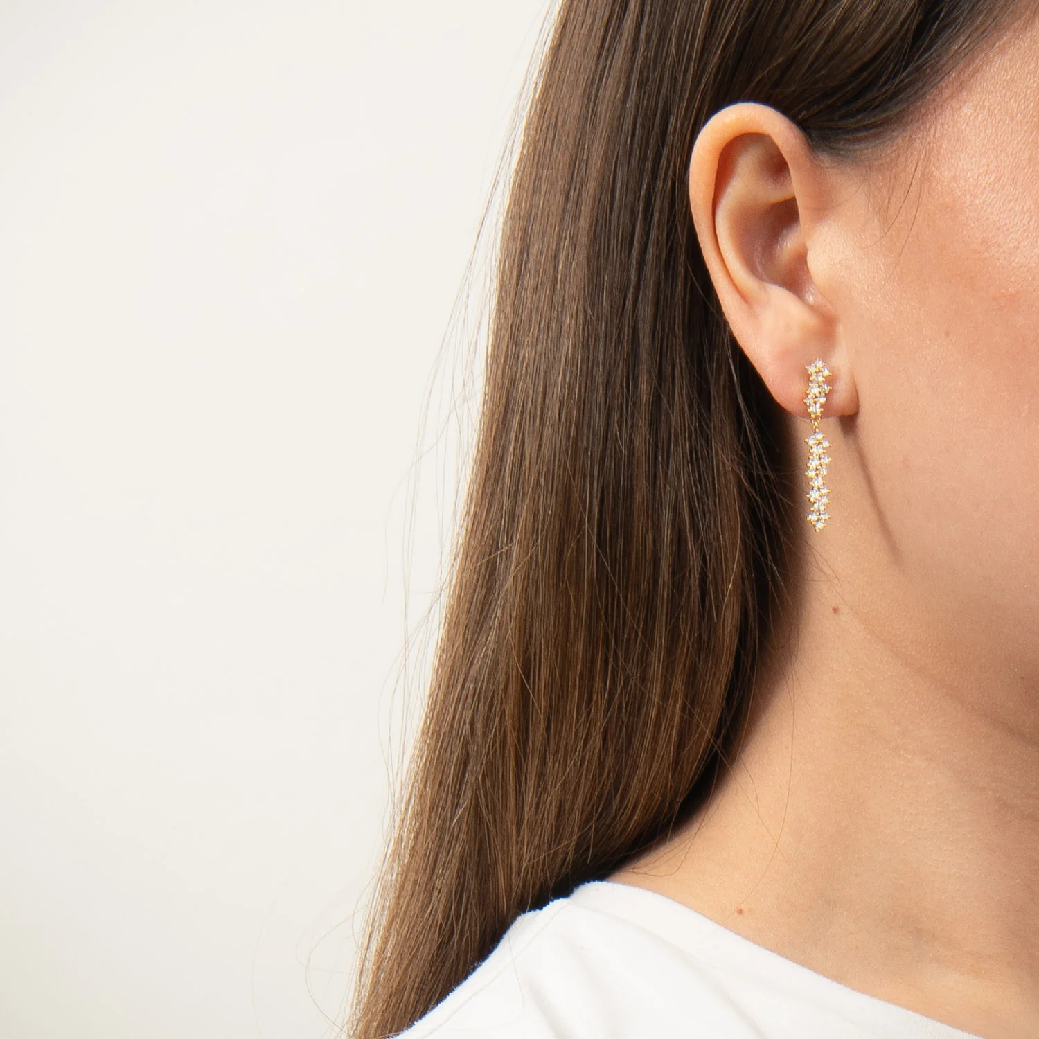 View Jewellery - Nasima øreringe m. zirkonia - Forgyldt sølv - Image 2