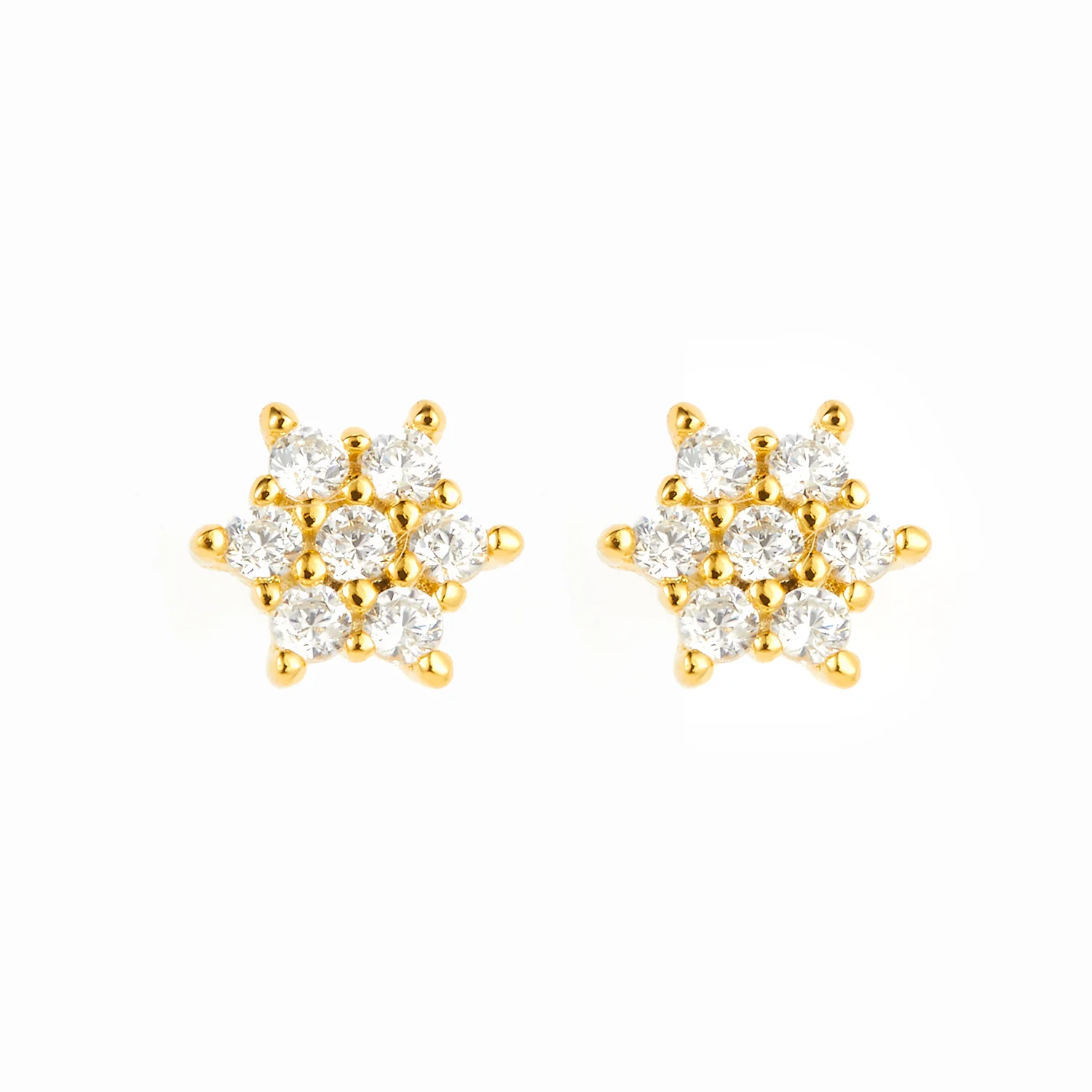 View Jewellery - Petit Flower ørestikker - Forgyldt sølv