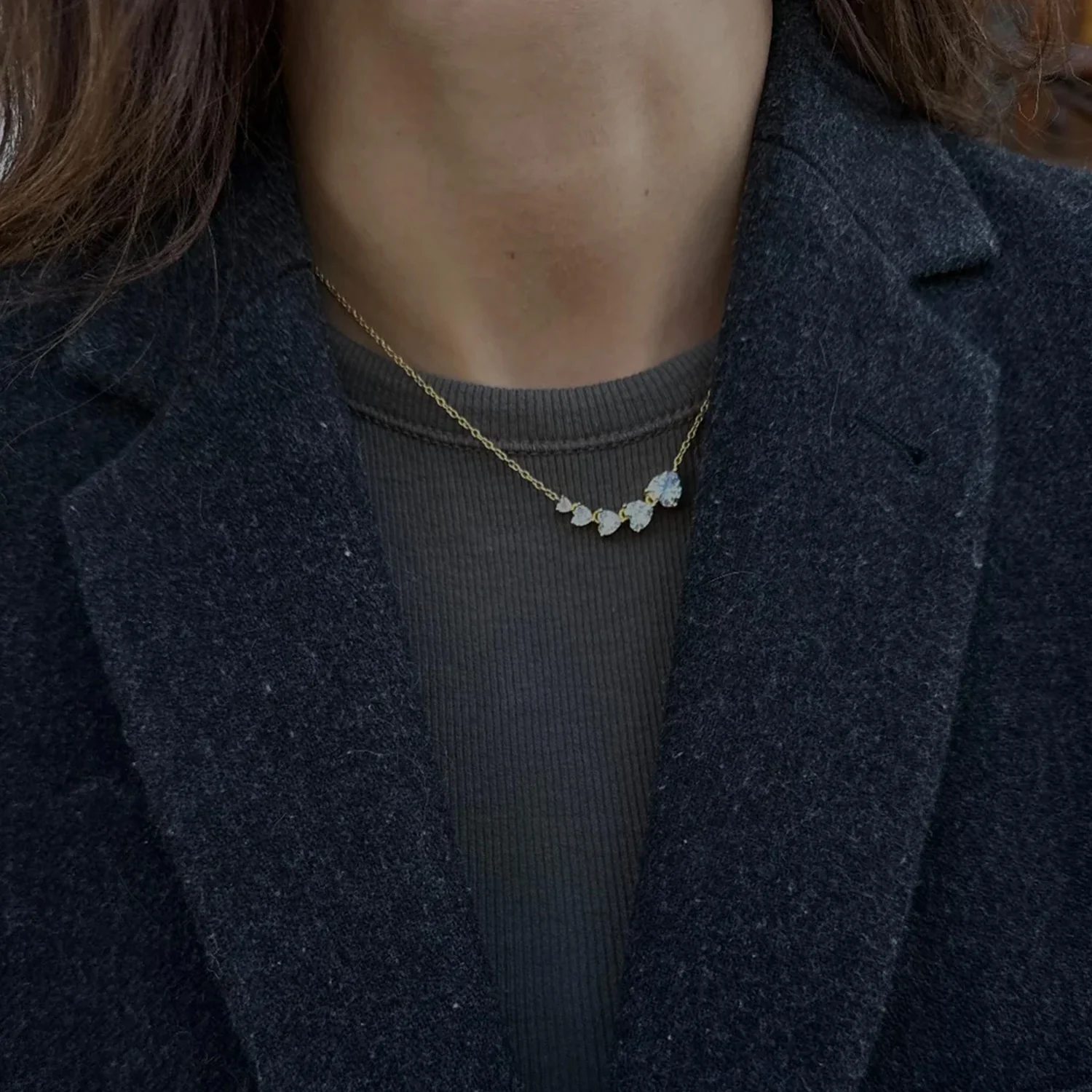 View Jewellery - Samara halskæde, 42+3 cm - Forgyldt sølv - Image 3