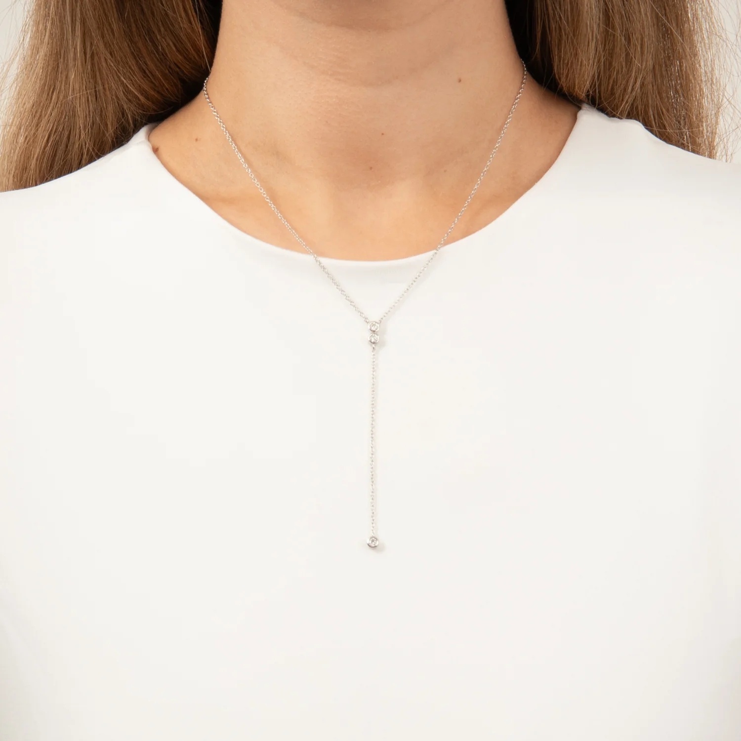 View Jewellery - Theodora Y halskæde, zirkonia/42+3 cm - Sølv - Image 2